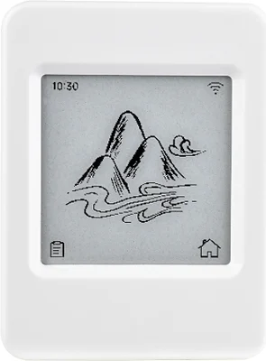 Waveshare ESP32-S3 Touch ePaper 1.54 board, a palm-sized white device with a small e-paper screen